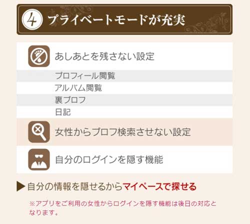 PCMAXのプライベートモード